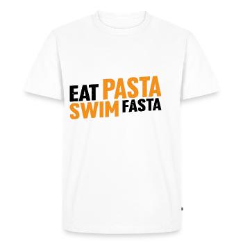 Eat Pasta Swim Fasta 16 - Men's Premium Organic T-Shirt - white - Front - Nico (187cm)