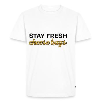 Stay Fresh Cheese Bags 15 - Men's Premium Organic T-Shirt - white - Front - Nico (187cm)