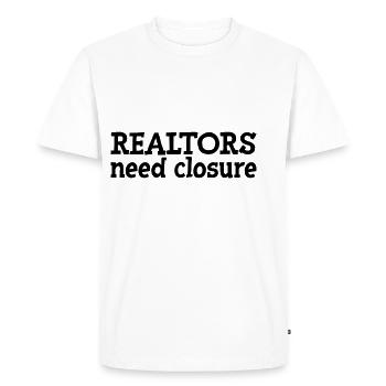 Realtors Need Closure - Men's Premium Organic T-Shirt - white - Front - Nico (187cm)