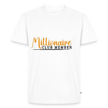 Millionaire Club Member 37 - Men's Premium Organic T-Shirt - white - Front - Nico (187cm)