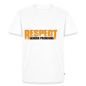 Respecter les pronoms de genre 4 - T-shirt Premium bio Homme - blanc - Devant - Nico (187cm)