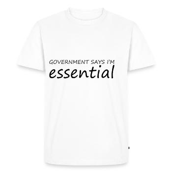 Le gouvernement dit que je suis essentiel 7 - T-shirt Premium bio Homme - blanc - Devant - Nico (187cm)