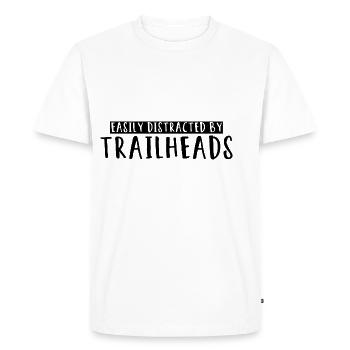 Facilement distrait par les points de départ des sentiers 3 - T-shirt Premium bio Homme - blanc - Devant - Nico (187cm)
