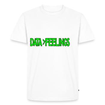 Les données sont plus grandes que les sentiments 4 - T-shirt Premium bio Homme - blanc - Devant - Nico (187cm)