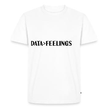 Les données sont plus importantes que les sentiments 2 - T-shirt Premium bio Homme - blanc - Devant - Nico (187cm)