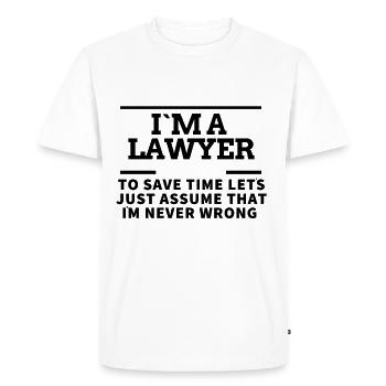 im un avocat avocat disant design - T-shirt Premium bio Homme - blanc - Devant - Nico (187cm)