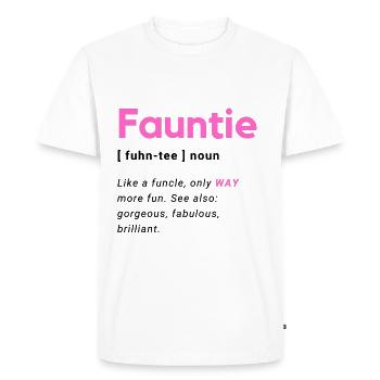 Fauntie aunt saying motif - Men's Premium Organic T-Shirt - white - Front - Nico (187cm)