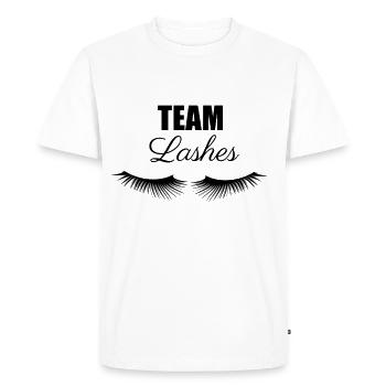 team lashes - Men's Premium Organic T-Shirt - white - Front - Nico (187cm)