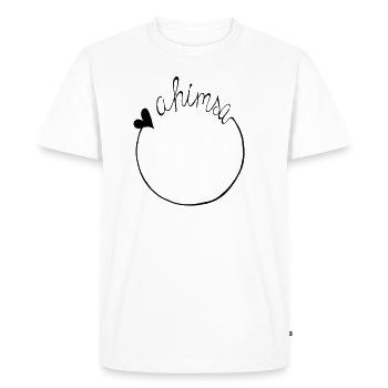 Ahimsa VOICELESS YOGA VEGAN GIFT GIFT IDEA - Men's Premium Organic T-Shirt - white - Front - Nico (187cm)
