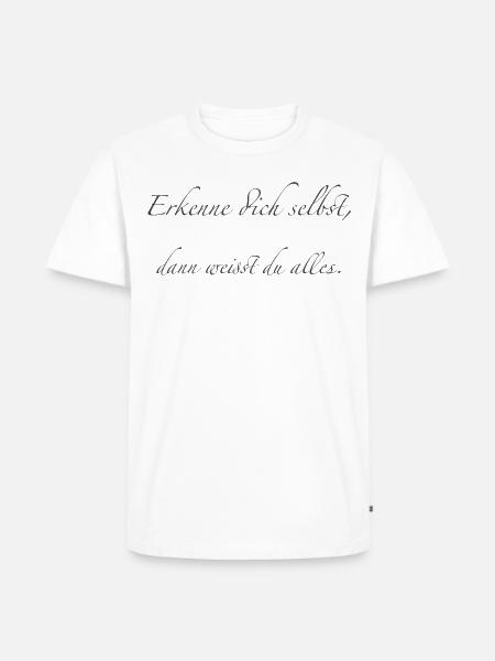 erkenne dich selbst - Männer Premium Bio T-Shirt - Weiß