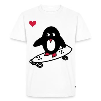 Skaterpinguin - Männer Premium Bio T-Shirt - Weiß - Vorne - Nico (187cm)