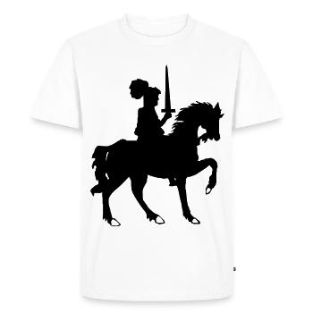 Chevalier avec épée et cheval - T-shirt Premium bio Homme - blanc - Devant - Nico (187cm)