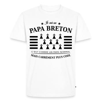 papa breton - T-shirt Premium bio Homme - blanc - Devant - Nico (187cm)