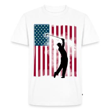 USA Team America drapeau de spor du golfeur de golf - T-shirt Premium bio Homme - blanc - Devant - Nico (187cm)