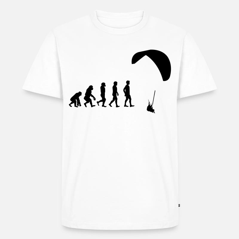 Evolution Gleitschirm - Männer Premium Bio T-Shirt - Weiß