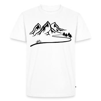 Sentier de vélo de montagne - T-shirt Premium bio Homme - blanc - Devant - Nico (187cm)