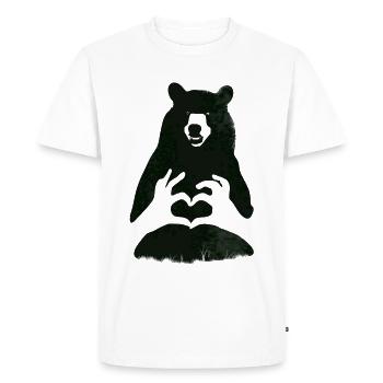 Ours grizzli Ours brun Cœur de camping nature Strong lo - T-shirt Premium bio Homme - blanc - Devant - Nico (187cm)