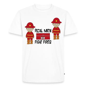 fire Department - Men's Premium Organic T-Shirt - white - Front - Nico (187cm)