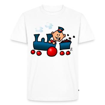 Train - Men's Premium Organic T-Shirt - white - Front - Nico (187cm)