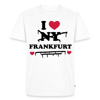 Je n'aime pas NY mais Francfort - T-shirt Premium bio Homme - blanc - Devant - Nico (187cm)