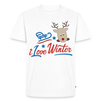 winter - Men's Premium Organic T-Shirt - white - Front - Nico (187cm)