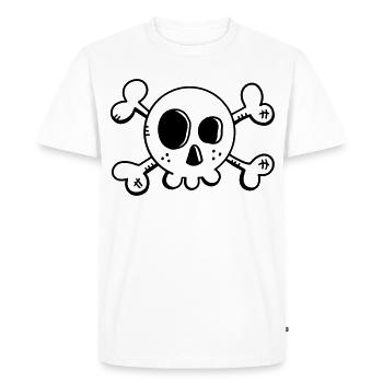Bande dessinée crâne - crâne - Pirate - Skull - T-shirt Premium bio Homme - blanc - Devant - Nico (187cm)