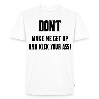 Ne me laissez pas sortir de mon fauteuil roulant # - T-shirt Premium bio Homme - blanc - Devant - Nico (187cm)