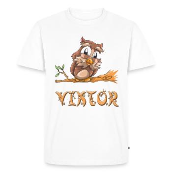 Owl Viktor - Men's Premium Organic T-Shirt - white - Front - Nico (187cm)