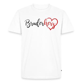 Cœur de frère - T-shirt Premium bio Homme - blanc - Devant - Nico (187cm)