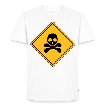 Panneau d’avertissement de danger # - T-shirt Premium bio Homme - blanc - Devant - Nico (187cm)