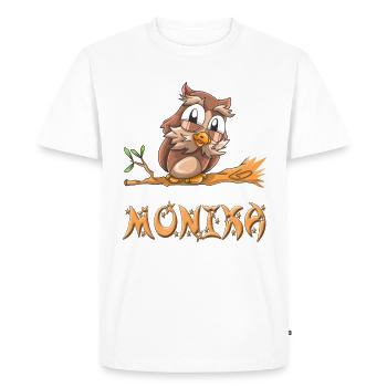 Owl Monika - Men's Premium Organic T-Shirt - white - Front - Nico (187cm)