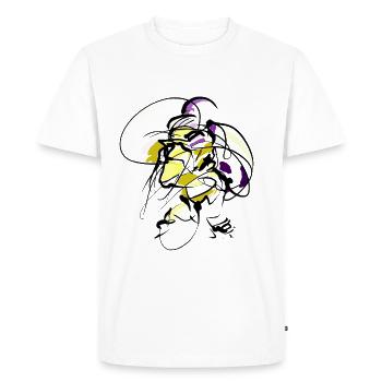 Abstract - Face - Men's Premium Organic T-Shirt - white - Front - Nico (187cm)