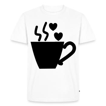 J'adore le café - tasse de café - Café - T-shirt Premium bio Homme - blanc - Devant - Nico (187cm)