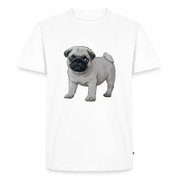 Cartoon pug - Men's Premium Organic T-Shirt - white - Front - Nico (187cm)