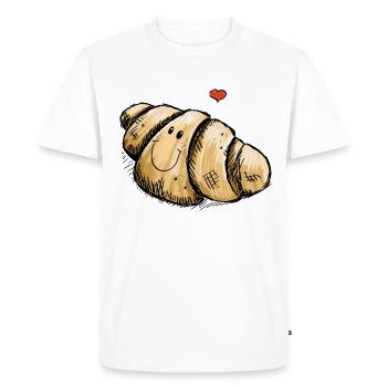 J'aime Croissants - T-shirt Premium bio Homme - blanc - Devant - Nico (187cm)
