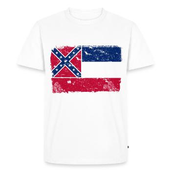 Mississippi Drapeau Vintage - T-shirt Premium bio Homme - blanc - Devant - Nico (187cm)
