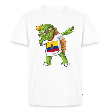 Equateur tortue tamponnant - T-shirt Premium bio Homme - blanc - Devant - Nico (187cm)