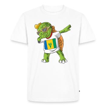 Saint-Vincent-et-les-Grenadines tortue tamponnant - T-shirt Premium bio Homme - blanc - Devant - Nico (187cm)
