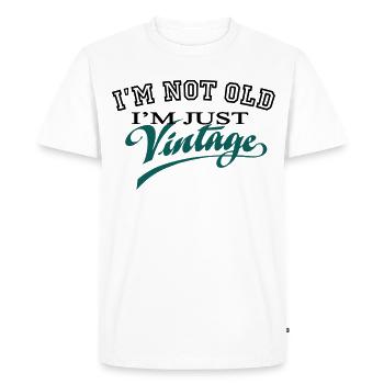 Not Old ... Vintage 2C - Men's Premium Organic T-Shirt - white - Front - Nico (187cm)