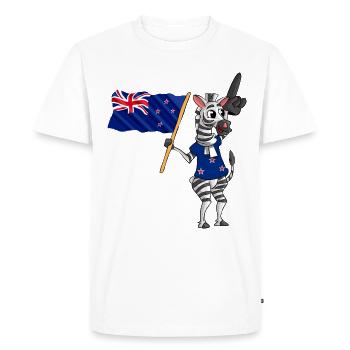Néo-Zélandais Zebra - T-shirt Premium bio Homme - blanc - Devant - Nico (187cm)