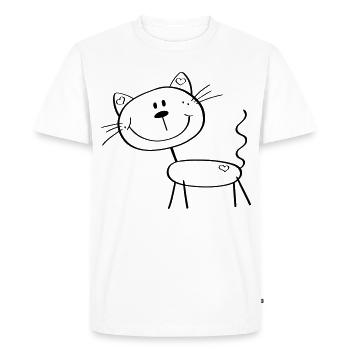 chat chiffre de bâton drôle - bande dessinée - Chats - T-shirt Premium bio Homme - blanc - Devant - Nico (187cm)