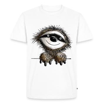 Smart Sloth - Sloths - Comic - Fun - Men's Premium Organic T-Shirt - white - Front - Nico (187cm)