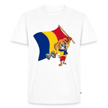 Roumanie Fan chien - T-shirt Premium bio Homme - blanc - Devant - Nico (187cm)