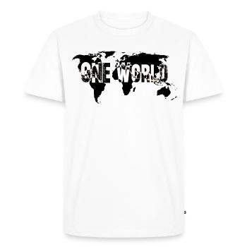 One World-White - Men's Premium Organic T-Shirt - white - Front - Nico (187cm)