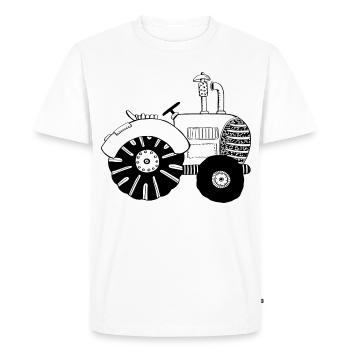 Chic tractor - tractors - tractor - Bulldog - Men's Premium Organic T-Shirt - white - Front - Nico (187cm)