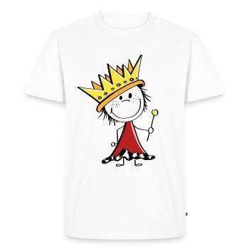 Doux petit roi - rois - figures de bâton - T-shirt Premium bio Homme - blanc - Devant - Nico (187cm)