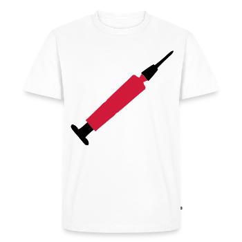 syringe - Men's Premium Organic T-Shirt - white - Front - Nico (187cm)