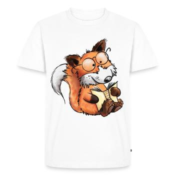 Sly Books Fox Je lis I Comic Animals - T-shirt Premium bio Homme - blanc - Devant - Nico (187cm)