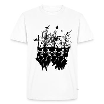 Illustration de squelette dansant noir et blanc - T-shirt Premium bio Homme - blanc - Devant - Nico (187cm)