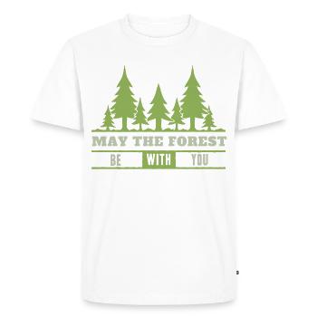 Wald Förster Forst Holzfäller Tann Natur Geschenk - Männer Premium Bio T-Shirt - Weiß - Vorne - Nico (187cm)